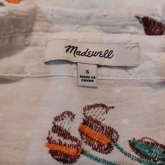 𝅺Madewell SHORT SLEEVE HILLTOP IN HAWAII BUTTON FRONT TOP- S - Picture 5 of 5
